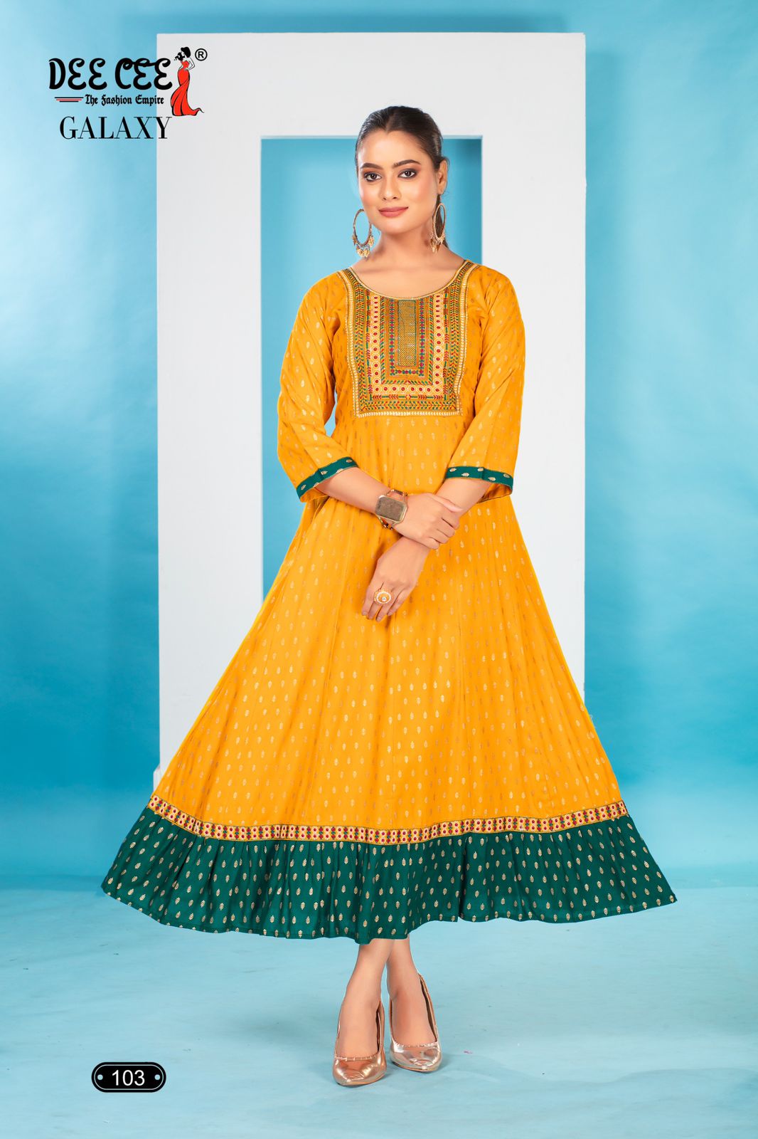 Galaxy By Deecee Chinon Designer Long Kurtis Wholesale Price In Surat
